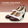 thumbnail image 5 of Chase & Chloe Women's Vintage-Inspired Mary Jane Pumps with Wingtip and Mid-Heel, 5 of 5