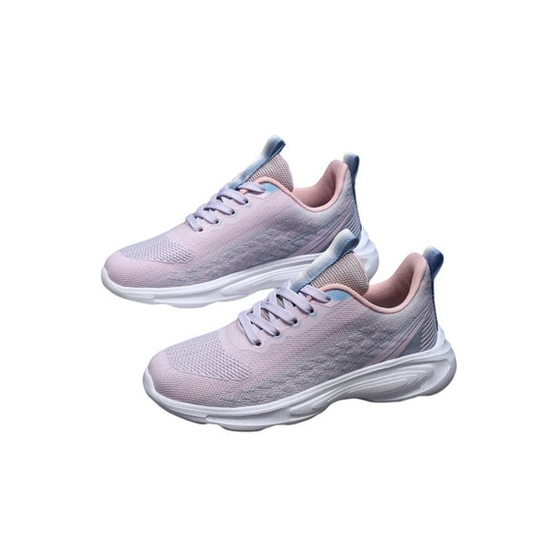 basket chaussure sneakers femme gris rose sport run marche fitness légère  souple