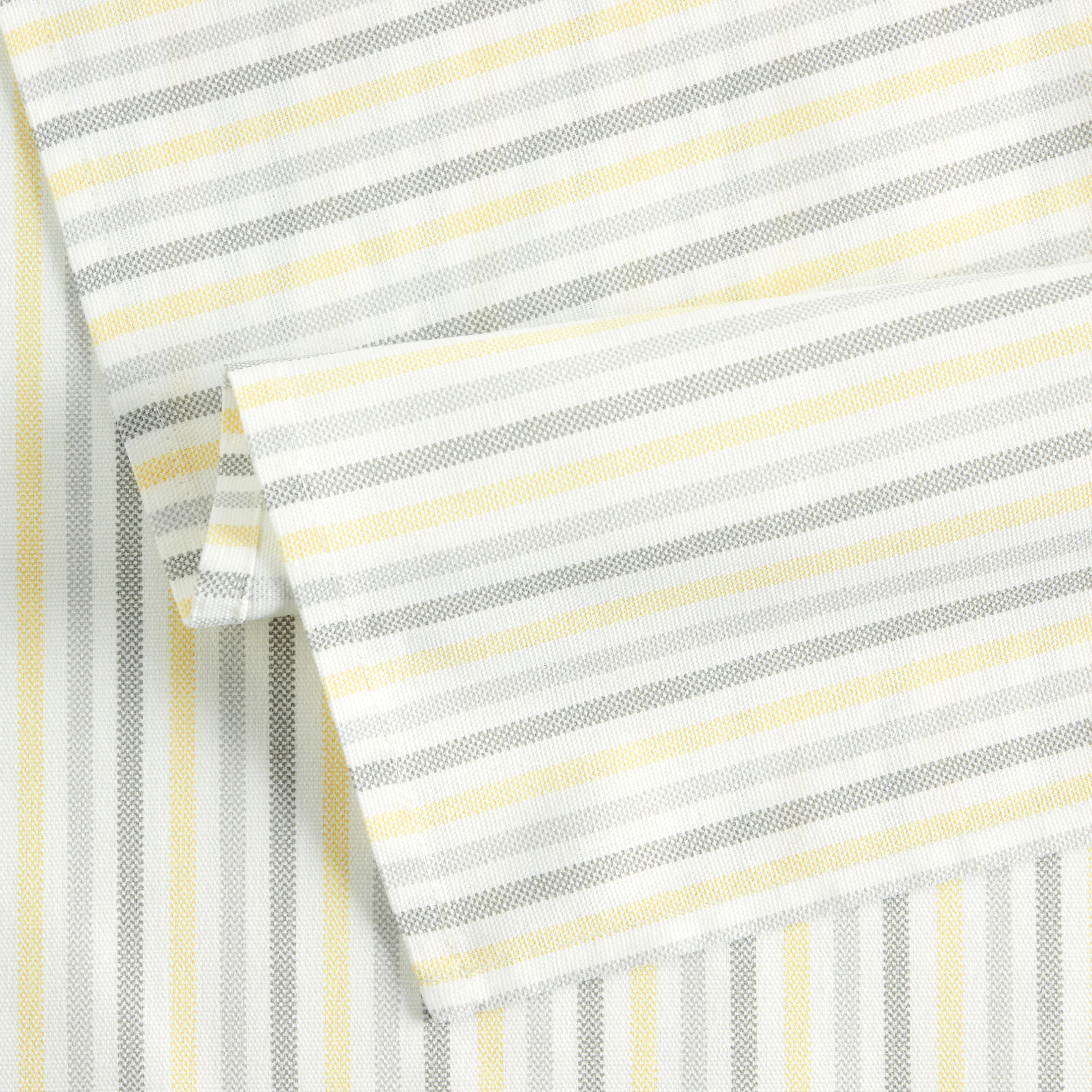 Martha Stewart Daisy Stripe Napkin Set 4-Pack, Grey/Yellow, 19"x19"