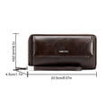 thumbnail image 4 of Men Long Zipper Wallet Large Capacity Faux Leather Credit Card Wallet Billfold, 4 of 10