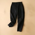thumbnail image 2 of Tuphregyow Culottes for Women Wide Leg Gaucho Pants Capris for Women High Waist Palazzo for The Beach Or The Whole Summer Cotton Linen Plus Size Pants Black XXL, 2 of 5