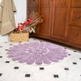 thumbnail image 1 of Chesapeake Bursting Flower 2pc White & Lilac Round Bath Rug Set (24" & 30"), 1 of 6