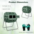 thumbnail image 3 of Costway Tumbling Composter 40 Gallon Garden Rotating Compost Bin with Dual Chamber Green, 3 of 10