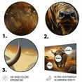 thumbnail image 3 of Designart "Tan Amber African Bison Creatures" Animals Metal Art Print, 3 of 5