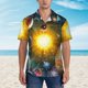 thumbnail image 2 of Fotbe Space Planet Camisa Hawaiana para Hombre Unisex – Camisa Casual de Verano con Botones de Manga Corta de Algodón y Lino,X-Large, 2 of 7