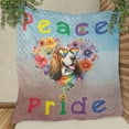 thumbnail image 3 of Peace Love Pride Basset Hound with Rainbow Sunglasses LGBT LGBTQ+ Quilt Blanket Bassets Dog Breed Lovers Gifts Idea Cozy Comforter Throw Blanket - 01004, 3 of 5