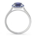 thumbnail image 4 of 2.15 T.C.W Oval Cut Blue Sapphire Gemstone & Natural Diamond Sparkle Bridal Ring for Ladies Solid 18K White Gold Size 9 by Diamond-Capitals, 4 of 7