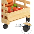 thumbnail image 4 of Bamboo Fruit Basket Stand, Potato and Onion Storage Cart, 3-Tier Fruit Basket with Wheels, Vegetable Storage for Kitchen Floor (Self-assembly), 4 of 7