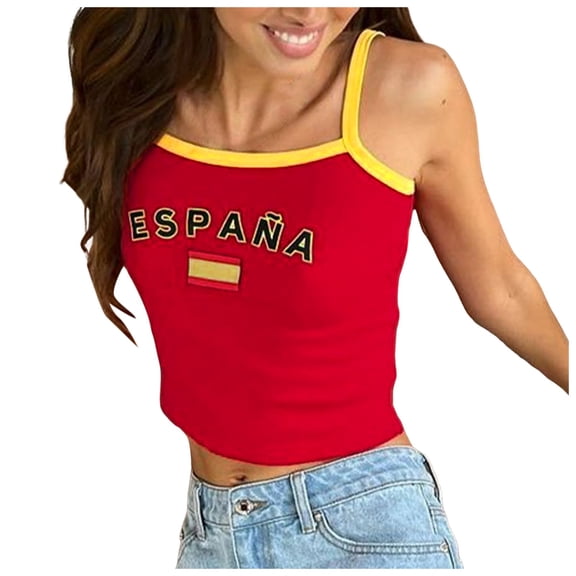 Tank Tops Y2k Brazil Jersey Brazil Shirt Y2k Top Mexico Crop Jersey Summer Going Out Tops,E,M