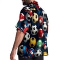 thumbnail image 3 of Football Men's Spread Collar Poplin Beach Shirts - Casual Printed Button Down Short Sleeve Summer Tops for Unisex, 3 of 6