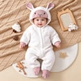 thumbnail image 2 of OJSFQUFP Baby Sheep Toddler Hooded Zipper Jumpsuit Infant Cosplay Romper for Halloween & Daily Wear, 2 of 7
