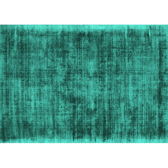 Ahgly Company Machine Washable Indoor Rectangle Abstract Turquoise Blue Contemporary Area Rugs, 8' x 12'