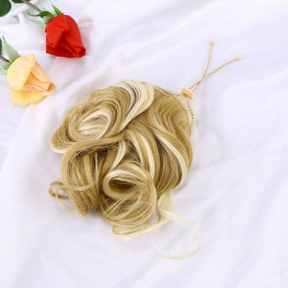 Soimiss Drawstring Ponytail Golden Hair Extension with Restyling Capability for Women 1 Pcs