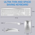 thumbnail image 7 of Rechargeable Wireless Keyboard Mouse, UrbanX Slim Thin Low Profile Keyboard and Mouse Combo with Numeric Keypad Silent Keys for Acer Chromebook 14" Laptop - White, 7 of 7