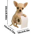 thumbnail image 2 of Porte-papier Hygiénique pour Chien, Porte-Rouleau de Toilette en Résine 3D pour Chiot, Organisateur Réaliste de Serviettes pour Rouleaux Standard, Mignon Distributeur de Mouchoirs Mural Chihuahua avec Étagère de Rangement, pour Déco de Cuisine et Salle de Bain, 2 of 8