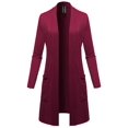 thumbnail image 1 of FashionOutfit Women's Solid Open Front Long-Line Thin Cardigan - Made in USA, 1 of 1