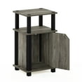 thumbnail image 5 of Furinno Brahms 3-Tier End Table with Door, French Oak, Black, 5 of 9