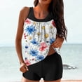 thumbnail image 4 of Trajes de Baño Modestos para las Mujeres Traje de Baño de Eslinga de Impresión de Hojas de Flores Multicolores, Cintura Alta Y Tops de Traje de Baño de Apoyo para las Mujeres, 4 of 6