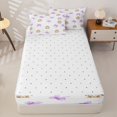 thumbnail image 4 of Manfei Cartoon Rabbit Zipper Full Size Comforter Sets with Fitted Sheet and 2 Pillowcases,Cute Coquette Bowknot Zipper Bedding Set,Reversible,4pcs, 4 of 7