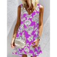thumbnail image 1 of Nouvelle Robe d'Été Sans Manches à Col en V Imprimée pour Femmes, Robe Mini de Plage, 1 of 4