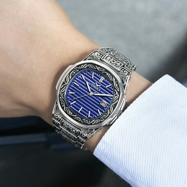 ONOLA ON3808 Hommes Quartz Montre En Acier Inoxydable Bande De