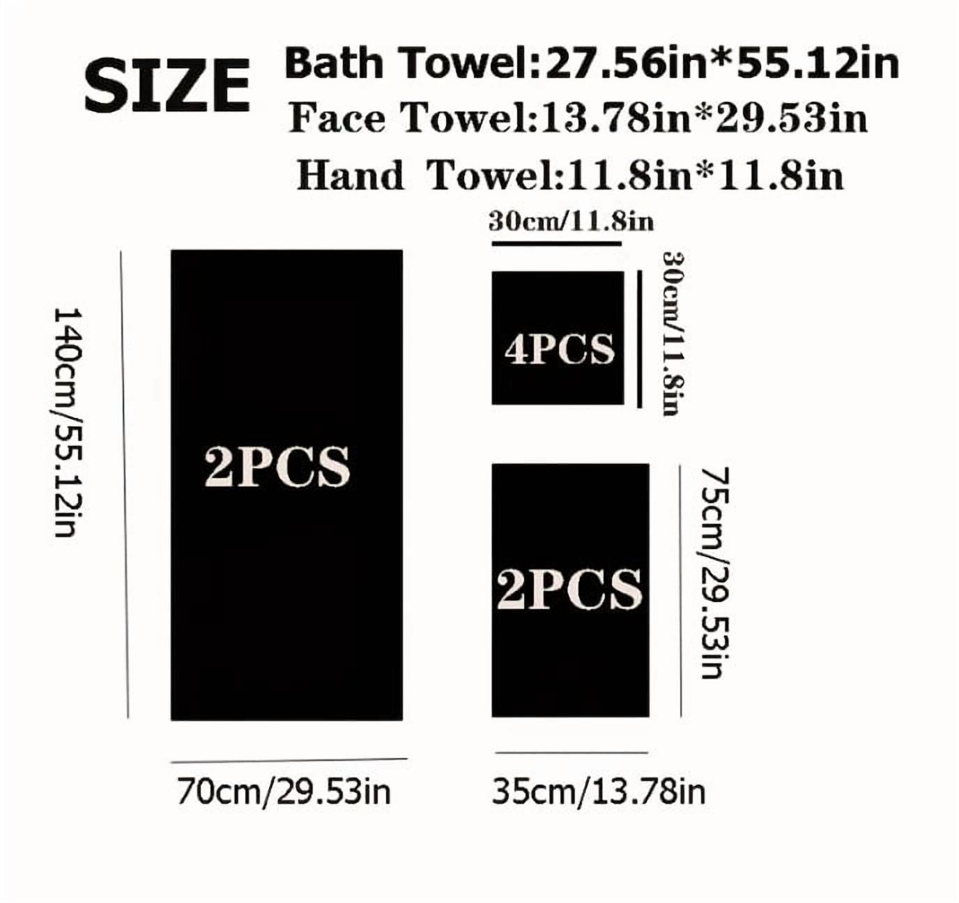 8 Piece Striped Towel Set Absorbent Bathroom Towels 2 Bath Towels 2 Hand Towels 4 Towels Home Bathroom Hotel and Spa Salon Towels Bathroom Supplies 37X27X16cm Home Decor