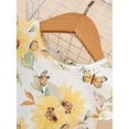 thumbnail image 4 of 3T Baby Girls Dress 4T Girls Flying Sleeve Dress Flower Print Toddler Girls Floral Dress Yellow, 4 of 6