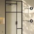 thumbnail image 4 of Leiden 34 x 78 Framed Fixed 3/8 in. (10mm) Frosted Tempered Glass Shower Door with Matte Black Frame, 4 of 6