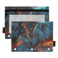 thumbnail image 2 of Wolves 2 Pack Pencil Pouches Zipper Pencil Case 3 Ring Pencil Pouch Cosmetic Bag, 2 of 6
