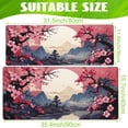 thumbnail image 4 of Pink Cherry Blossom Tree Desk Mat 31.5x11.8in Mountains & Sun Design Extended Big Computer Keyboard Pad Non-Slip Base & Stitched Edge Ideal for Home Office, 4 of 6