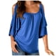 thumbnail image 2 of Puntoco Blusas de manga corta con estampado de verano para mujer con tiras y hombros descubiertos Puntoco Puntoco-5729, 2 of 6