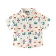 thumbnail image 4 of KAUOD Toddler Baby Boys Button Down Short Sleeve Shirts Casual Summer Beach Lapel Collar Top Shirts Summer Vintage Clothes, 4 of 4