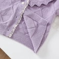 thumbnail image 5 of Lorytime Kids Girls Button Down Cardigan Lace Ruffle Collar Bow Knitted Sweater Long Sleeve Tops Soild Knitwear 3 Years, 5 of 9