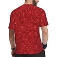 thumbnail image 2 of Wukai Red Glitter Print Men's Short-Sleeved Mesh T-Shirt,Quick-Dry Short Sleeve Workout T-Shirt-X-Small, 2 of 8