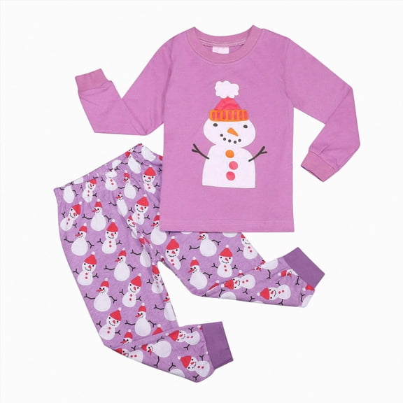 TOWED22 Little Big Girls Boys Christmas Pajamas Set Kids Xmas PJs Fall Winter Sleepwear 2 Piece Boys Holiday Sleepwear Lounge Clothe,12-18 M