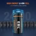 thumbnail image 3 of EBL 3 Volts CR123 16340 Rechargeable Batteries 4Pcs with Micro USB Cable for Arlo VMC3030 VMS3330 VMS3130 VMS3430 VMK3200 Wireless Security Cameras Flashlights, 3 of 7