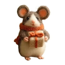 Cute Felt Mouse Ornaments, Adorable Handmade Mouse Decorations, Animal Figurine Home Decor Gifts for Shelf, Desk, and Nursery,A