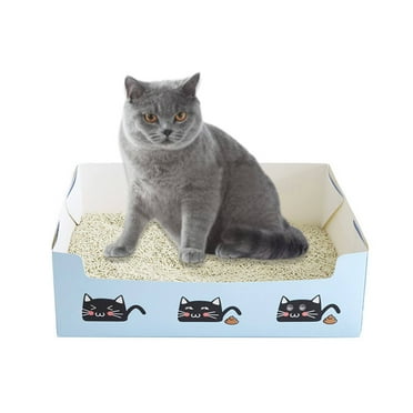 BESTSKY Disposable Litter Boxes for Cats,Eco-Friendly Self Cleaning Cat Litter Box,Portable Travel Litter Box for Cats,Blue