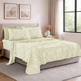 thumbnail image 3 of Lux Decor King 6 Piece Bed Sheet Set - Paisley Printed Microfiber Sheets, Ultra Soft, Deep Pocket, Wrinkle-Free, Breathable, OEKO-TEX Certified - King, Ivory, 3 of 10