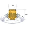 thumbnail image 5 of SuperJeweler 2 1/2 Carat Octagon Shape Citrine and Diamond Ring In Sterling Silver For Women, 5 of 6