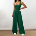 thumbnail image 2 of LEKODE Jumpsuits for Women Casual Wide Leg Pants Rompers with Pockets Halter Jumpsuits for Women Backless Jumpsuit Loose Overalls Ruched Rompers Womens Summer Outfits Green S, 2 of 6