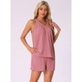 thumbnail image 2 of DARING DIVA 2 Pieces Lounge Set Pajama Halter V Neck Cami Shorts Outfit L Light Pink, 2 of 5
