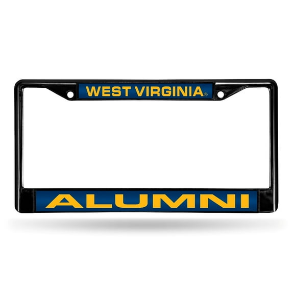 West Virginia-ALUMNI-Mountaineer's Black Metal License Plate Frame Holder