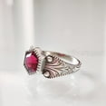 thumbnail image 3 of Hexagon Ruby Ring, 925 Sterling Silver Oxidized, Women Ring, Hydro Ruby Ring, July Birthstone, Christmas, Thanksgiving, Tiny Dainty Ring, Handmade, Statement Jewelry, Anniversary, 3 of 5