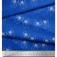 thumbnail image 3 of Soimoi Blue polyester Crepe Fabric Bow & Dots Print Fabric by the Yard 52 Inch Wide, 3 of 5