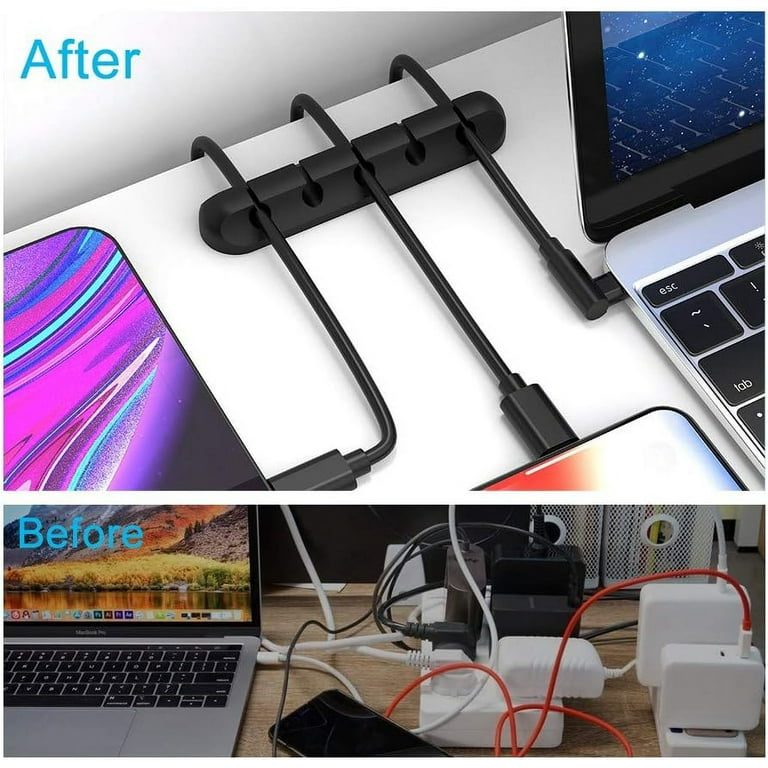 INCHOR Cord Organizer, Cable Clips Cord Holder, Cable Management USB Cable  Power Wire Cord Clips, 2 Packs Cable Organizers for Car Home and Office (5