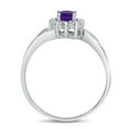 thumbnail image 5 of 14k White Gold Oval Amethyst And Diamond Ring, 5 of 6