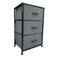 thumbnail image 1 of 3 Drawer Dresser Storage Vertical Tower Organizer Bedroom Nightstands Steel Frame, Grey, 1 of 5