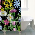 thumbnail image 4 of Waterproof Beautiful Colorful Floral Shower Curtain 72x72 Inch Boho Style Polyester Unique Shower Curtain for Bathroom Hotel Home Decor with 12 Plastic Hooks, 4 of 5