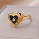 thumbnail image 4 of Gold Color Stainless Steel Ring for Women Colorful Cubic Zircon Heart Opening Adjustable Ring Fashion Jewelry Wedding Gift, 4 of 5